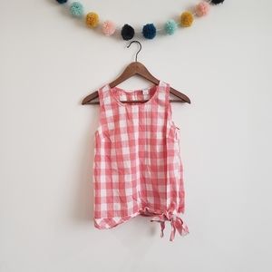 J. Crew Factory Side Tie Gingham Top